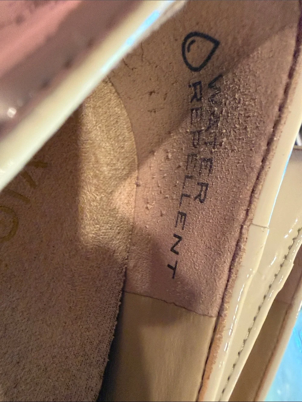 Vionic Patent Cream Slip-On Wedge- “Willa Wedge”